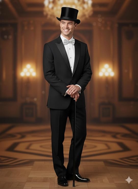 Labreeze Adult Black Velour Top Hat with Silver Sequin Bow – Victorian Dickens Caroler Costume Accessory for Christmas Parties & Theatre