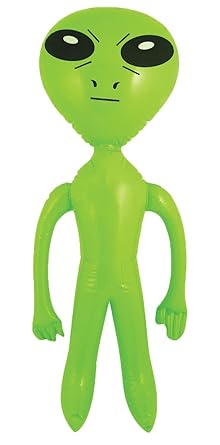 Inflatable Alien 90cm – Green Alien Blow Up Toy for Parties, Festivals, Beach, Pool, Space-Themed Events & Fancy Dress Decorations