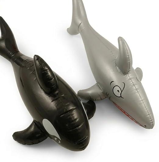 labreeze Inflatable Shark and Whale Set – 2 Pack Ocean Animal Toys (90cm Shark & 85cm Whale) - Labreeze Ltd
