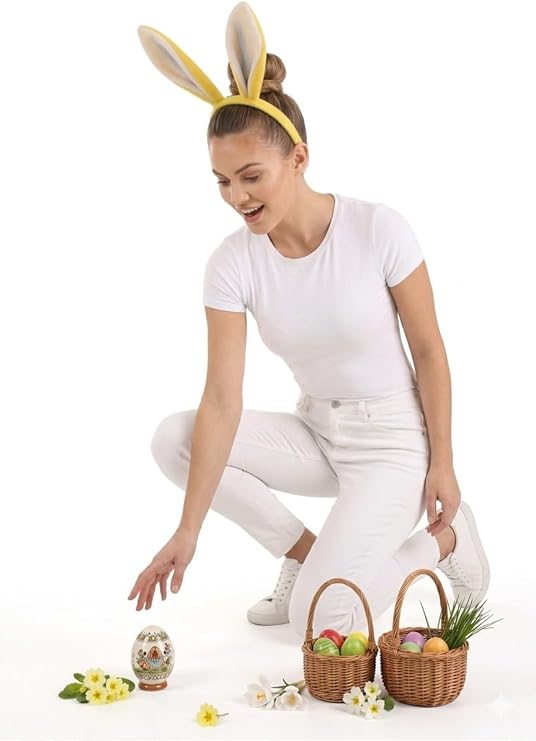 labreeze Yellow Bunny Ears Headband – Easter Fancy Dress Accessory (21 x 26cm) - Labreeze Ltd