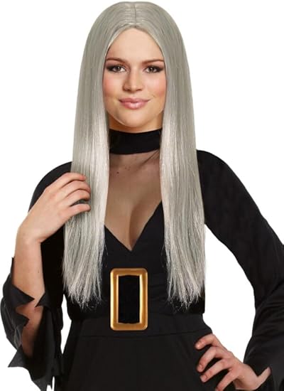 Old Witch Wig for Women Adults – Long Grey Halloween Hair Fancy Dress Accessory – Scary Hag Granny Wigs for Costume Parties & Cosplay