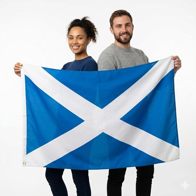 labreeze Scotland St Andrew’s Saltire Flag 5ft x 3ft – Blue & White Scottish Polyester Flag - Labreeze Ltd