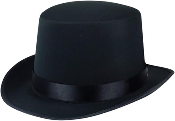 labreeze Kids Black Satin Top Hat | Classic Formal Hat for Dress-Up & Costumes