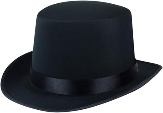 labreeze Kids Black Satin Top Hat | Classic Formal Hat for Dress-Up & Costumes