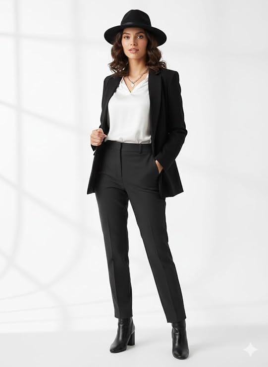 labreeze Black Wool Felt Gangster Fedora Hat with Leather Band – 1920s Adult Party Hat