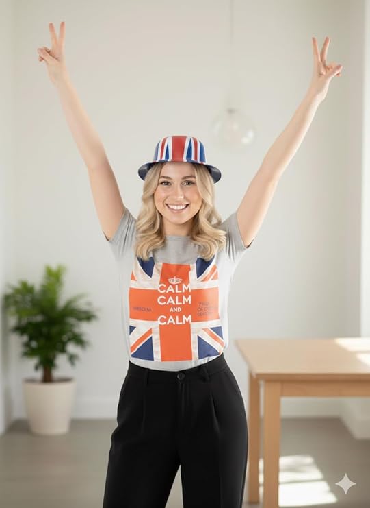 labreeze Union Jack Bowler Hat – Adult British Flag Party Hat