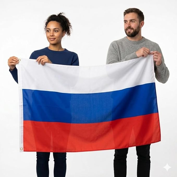 labreeze Russia Flag 5ft x 3ft – White Blue Red Tricolour Polyester Flag with Metal Eyelets - Labreeze Ltd