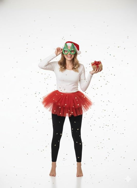 Labreeze Santa Hat and Christmas Tree Glasses Set – Festive Costume Accessories for Adults and Kids