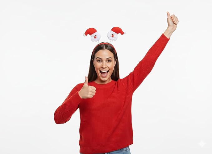 labreeze Christmas Santa Head Bopper Headband – Festive Holiday Party Accessory with Wobbling Santa Topper