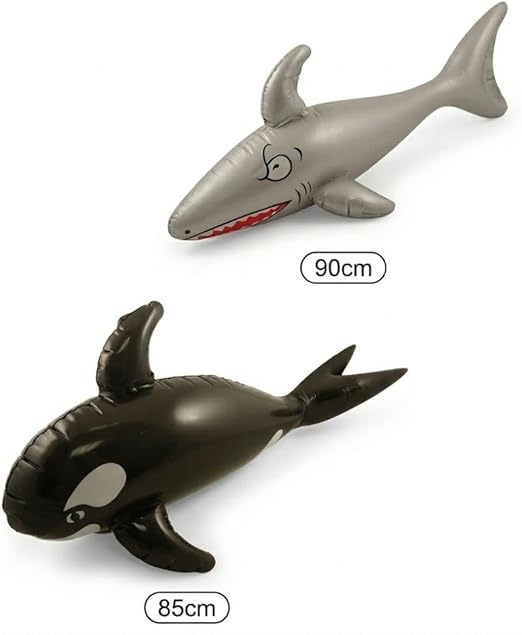 labreeze Inflatable Shark and Whale Set – 2 Pack Ocean Animal Toys (90cm Shark & 85cm Whale) - Labreeze Ltd