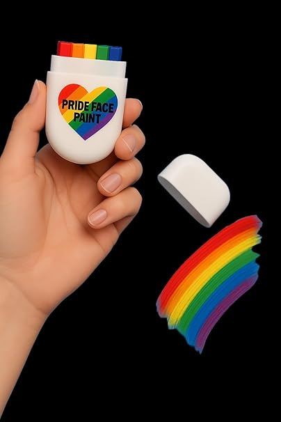 Rainbow Pride Face Paint – 6-Color Set for LGBTQ+ Celebrations, Festivals & Parades – Safe & Non-Toxic