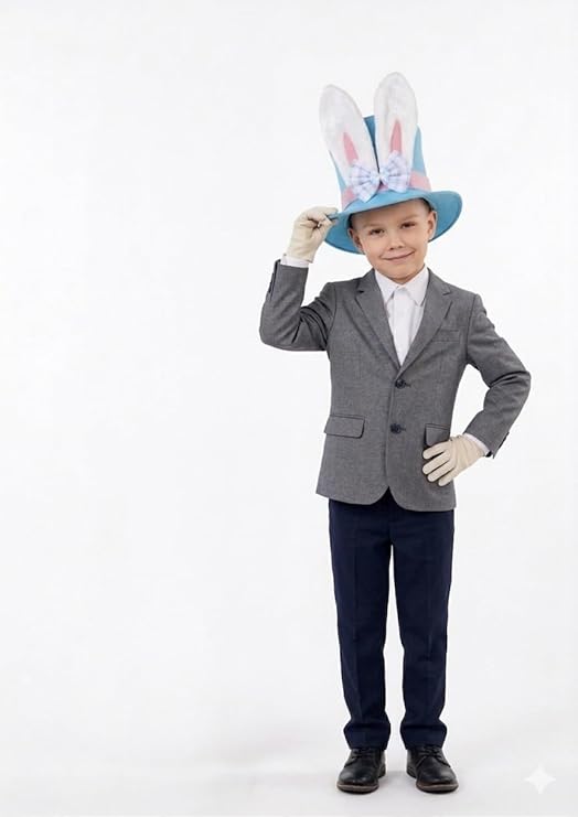 labreeze Children's Easter Bunny Top Hat with White Gloves – Complete Costume Set for Kids - Labreeze Ltd