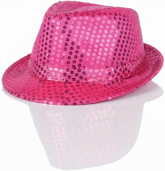 Labreeze Adult Pink Sequin Fedora Hat – Festive Party Accessory for Christmas & New Year's Celebrations