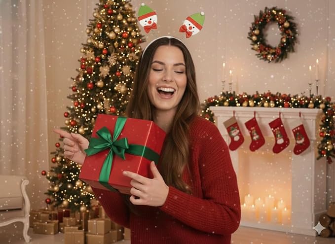 labreeze Christmas Snowman Head Bopper Headband – Festive Holiday Party Accessory with Wobbling Snowman