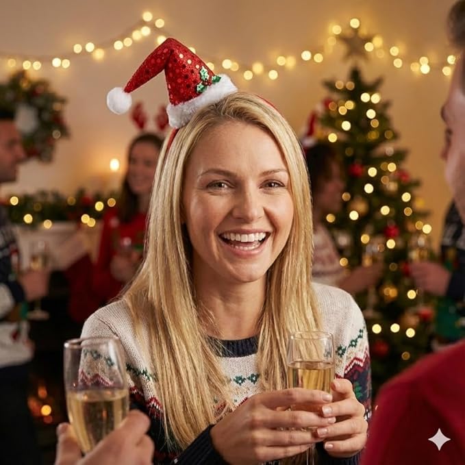 labreeze Mini Santa Hat Headband for Women – Christmas Hair Accessory for Festive Parties