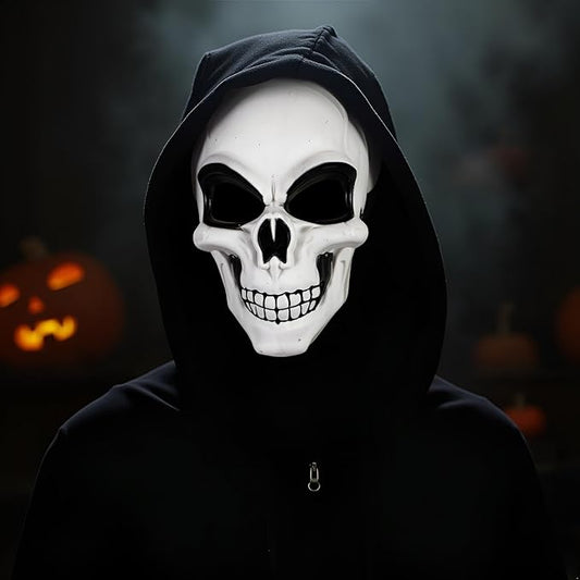 labreeze Set of 12 Adults White Skeleton Masks – Skull Face Halloween Scary Horror Fancy Dress Costume Masks