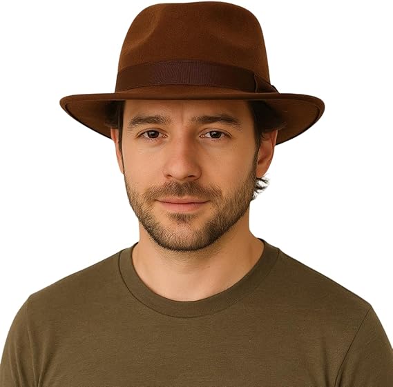 labreeze Brown Explorer Hat for Men – Adult Safari Adventure Costume Accessory, Indiana Style Jungle Hat for Fancy Dress, Themed Parties & Cosplay