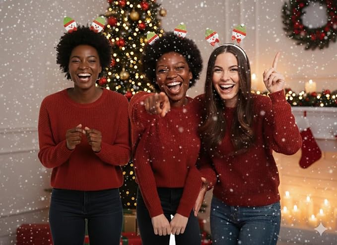 labreeze Christmas Snowman Head Bopper Headbands – Festive Holiday Party Accessory, Set of 3