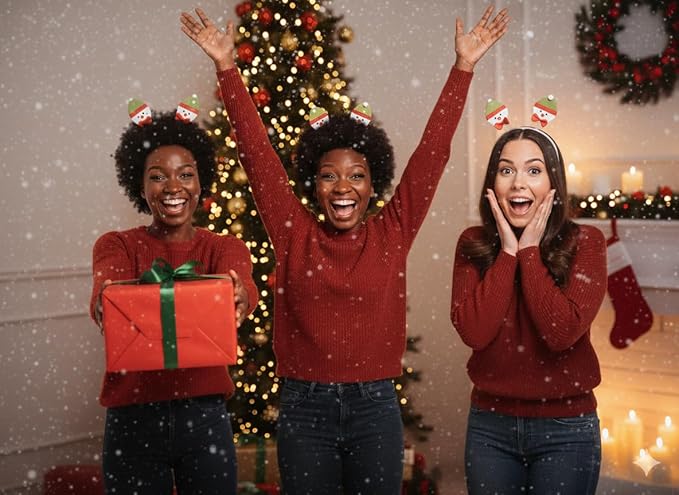 labreeze Christmas Snowman Head Bopper Headbands – Festive Holiday Party Accessory, Set of 3