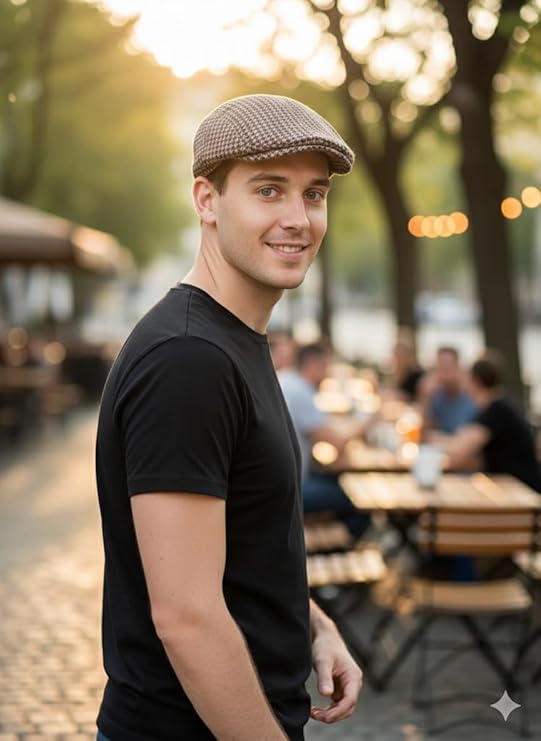 labreeze Brown Tweed Flat Cap – Adult Classic Peaky Style Hat