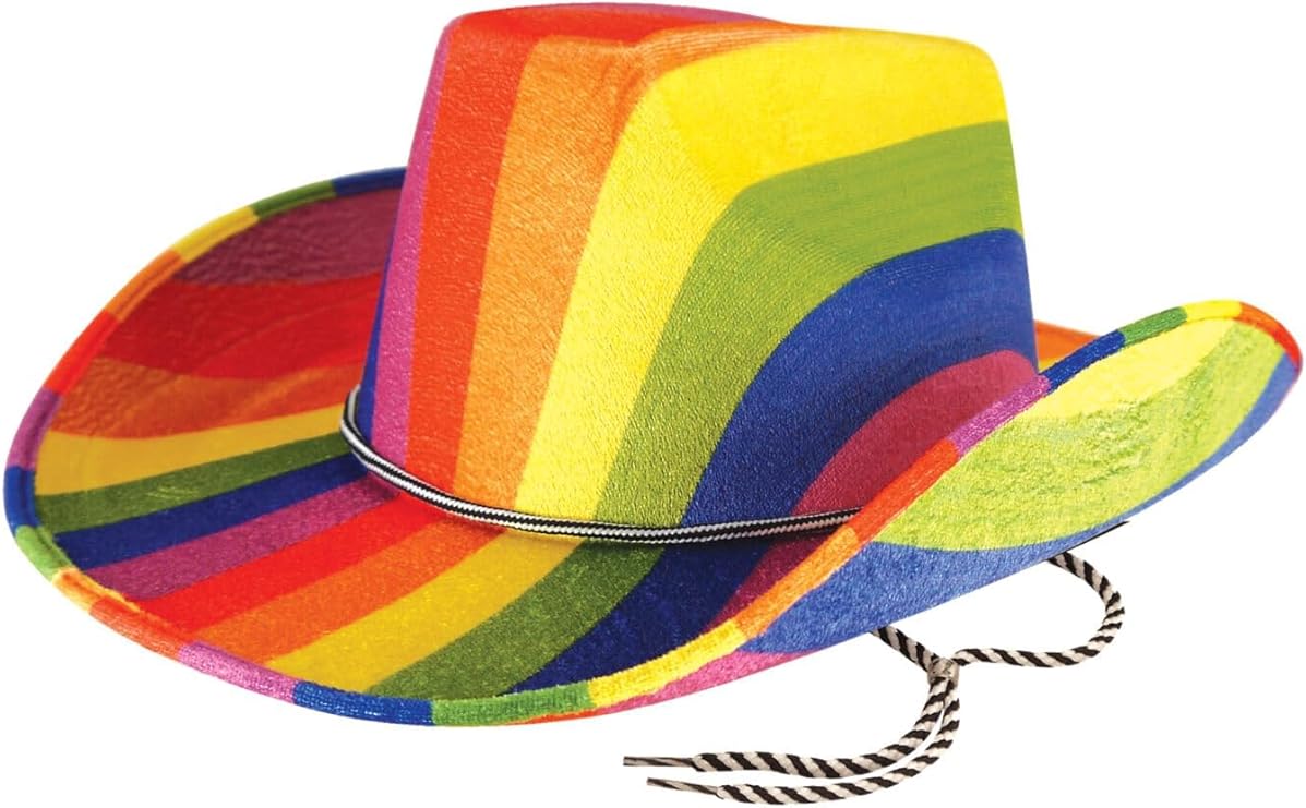 labreeze 2 x Adults Couples Rainbow Cowboy Hat Ties Braces For Gay Pride Fancy Dress