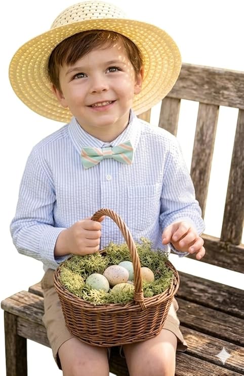 labreeze Children's Easter Bonnet – Yellow Woven Straw Style Fancy Dress Hat for Kids - Labreeze Ltd