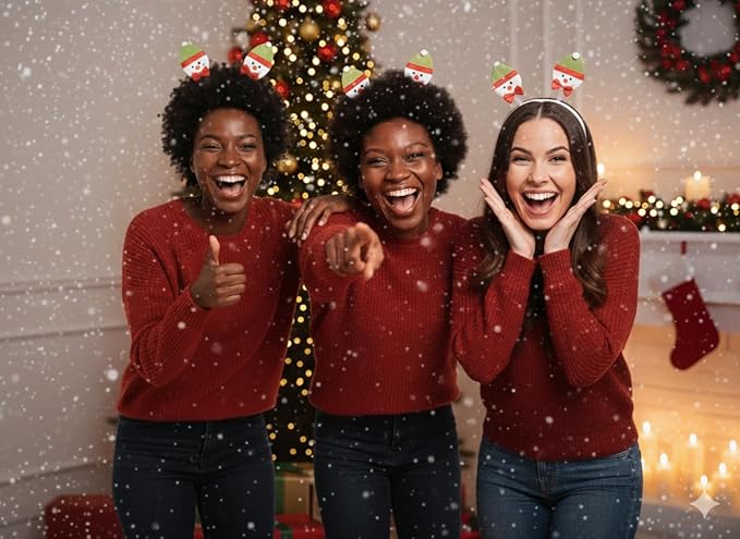 labreeze Christmas Snowman Head Bopper Headbands – Festive Holiday Party Accessory, Set of 3