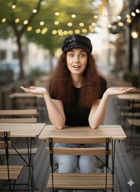 labreeze Black Sequin Newsboy Cap – 70’s Disco Style Adult Costume Accessory Hat, One Size