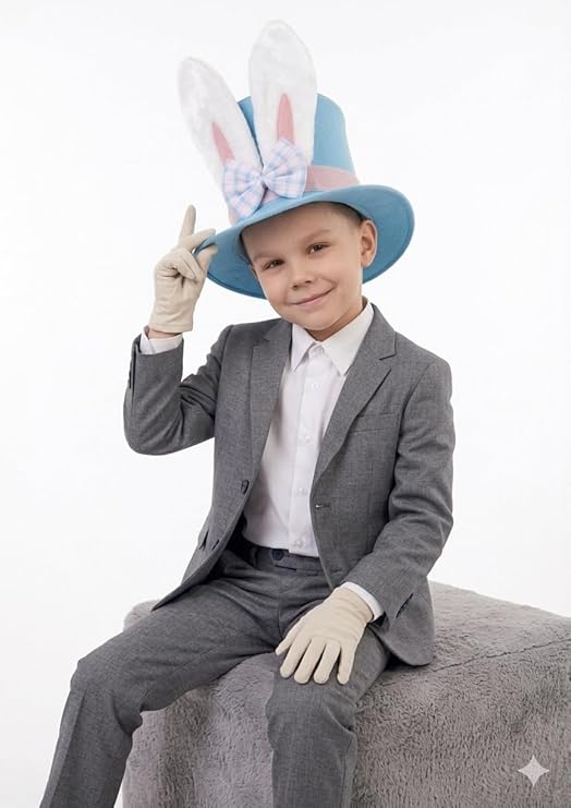 labreeze Children's Easter Bunny Top Hat with White Gloves – Complete Costume Set for Kids - Labreeze Ltd