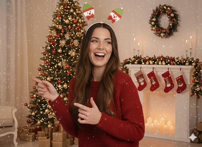 labreeze Christmas Snowman Head Bopper Headband – Festive Holiday Party Accessory with Wobbling Snowman