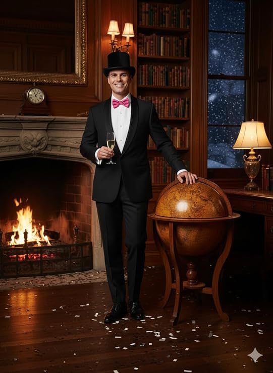 abreeze Adult Black Velour Top Hat with Pink Bow – Victorian Christmas Costume Accessory for Fancy Dress & Theatre