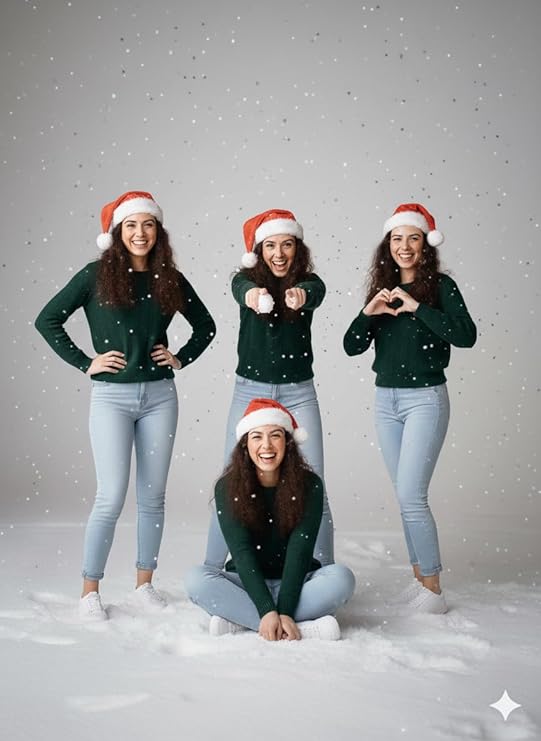 labreeze Set of 4 Deluxe Adult Santa Hats – Red & White Plush Christmas Hats