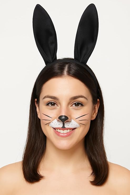 labreeze Bunny Ears Headband Set, 3-Pack, Black, White, and Brown, Costume Accessories