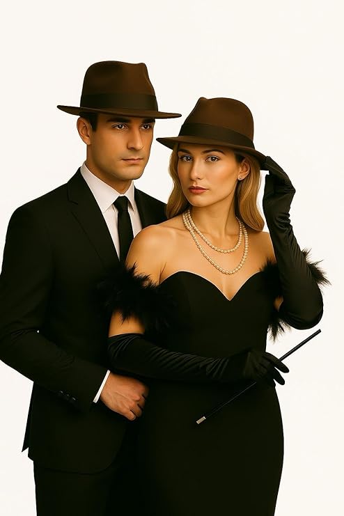 Labreeze Set of 5 Brown Explorer Hats for Adults – Classic Adventure Costume Hat for Safari, Jungle, Indiana Jones Themed Fancy Dress, Halloween, and Cosplay