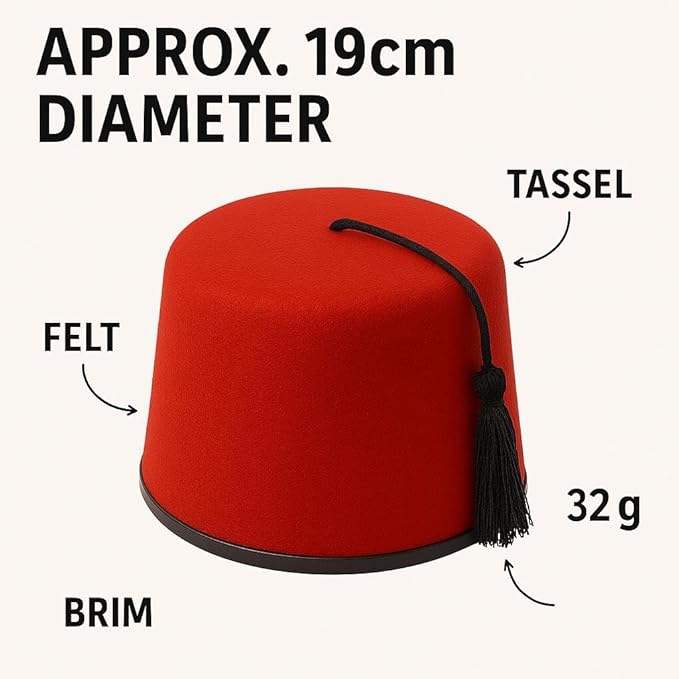 Labreeze Set of 4 Red Fez Hats for Adults – Classic Ottoman, Moroccan, Turkish Costume Hat – Traditional Fancy Dress Accessory for Parties, Cultural Events, Theatre, and Cosplay