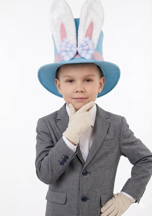 labreeze Children's Easter Bunny Top Hat with White Gloves – Complete Costume Set for Kids - Labreeze Ltd