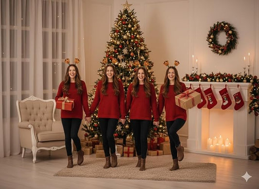 labreeze Christmas Reindeer Head Bopper Headbands – Glittery Wobbling Reindeer Toppers, Festive Party Accessory, 4 Pack