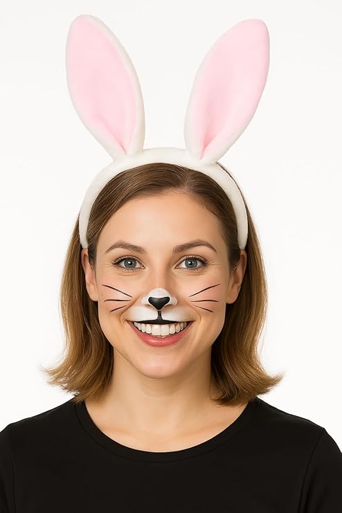 labreeze Bunny Ears Headband Set, 3-Pack, Black, White, and Brown, Costume Accessories