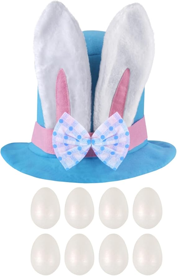 labreeze Children’s Easter Bunny Top Hat with Foam Easter Egg Craft Kit 8pcs (5.5cm) – Funt & DIY Craft Set