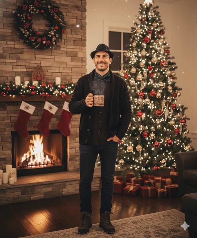 Black Sequin Hat & Bow Tie Set – Adult Fancy Dress Party Costume Accessories