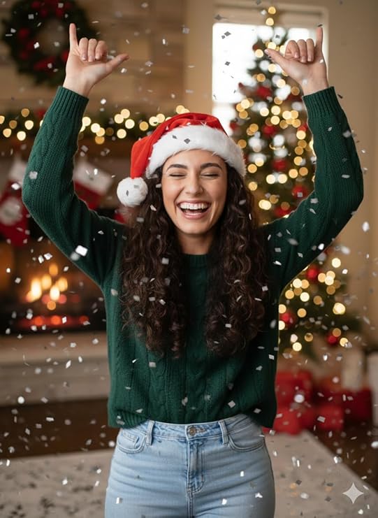 labreeze Deluxe Adult Santa Hat – Red & White Plush Classic Christmas Style