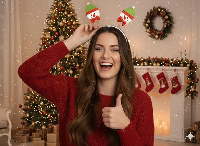 labreeze Christmas Snowman Head Bopper Headband – Festive Holiday Party Accessory with Wobbling Snowman