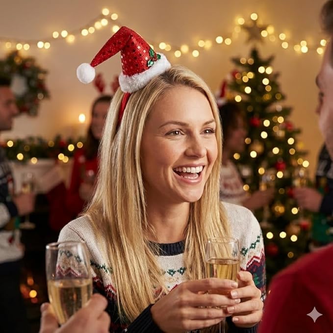 labreeze Mini Santa Hat Headband for Women – Christmas Hair Accessory for Festive Parties