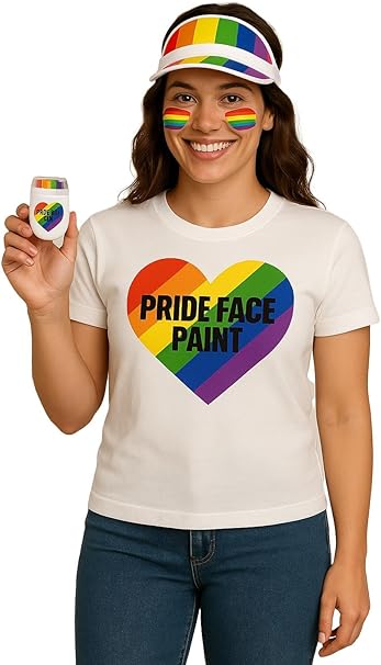 Rainbow Pride Face Paint – 6-Color Set for LGBTQ+ Celebrations, Festivals & Parades – Safe & Non-Toxic