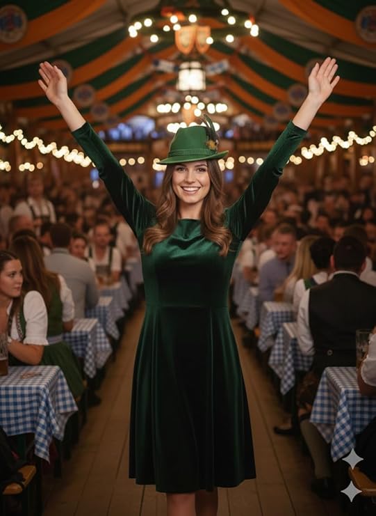 labreeze Green Oktoberfest Felt Hat – Adult Bavarian Party Hat