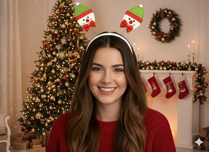 labreeze Christmas Snowman Head Bopper Headband – Festive Holiday Party Accessory with Wobbling Snowman