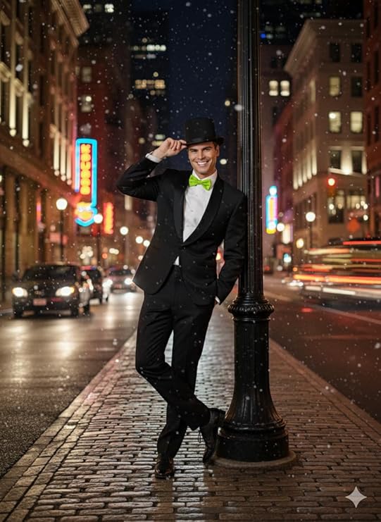 Labreeze Adult Black Velour Top Hat & Green Bow Tie Set – Victorian Dickens Style Christmas Fancy Dress Accessory