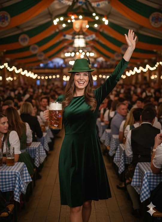 labreeze Green Oktoberfest Felt Hat – Adult Bavarian Party Hat