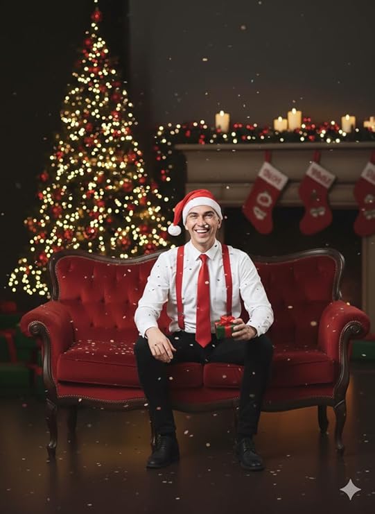 Labreeze Santa Helper Accessory Set – Red Suspenders, Red Tie & Santa Hat for Adults