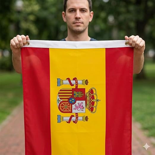 Spain Flag 5ft x 3ft – Spanish National Flag Polyester with Metal Eyelets & Double Stitched Seams - Labreeze Ltd